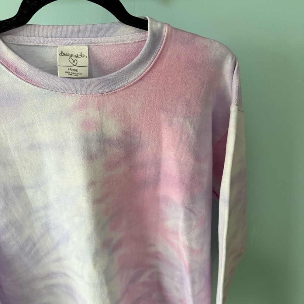 Creamsicle Women’s Tie-Dye Sweatshirt in Pink and Purple - Picture 4 of 8